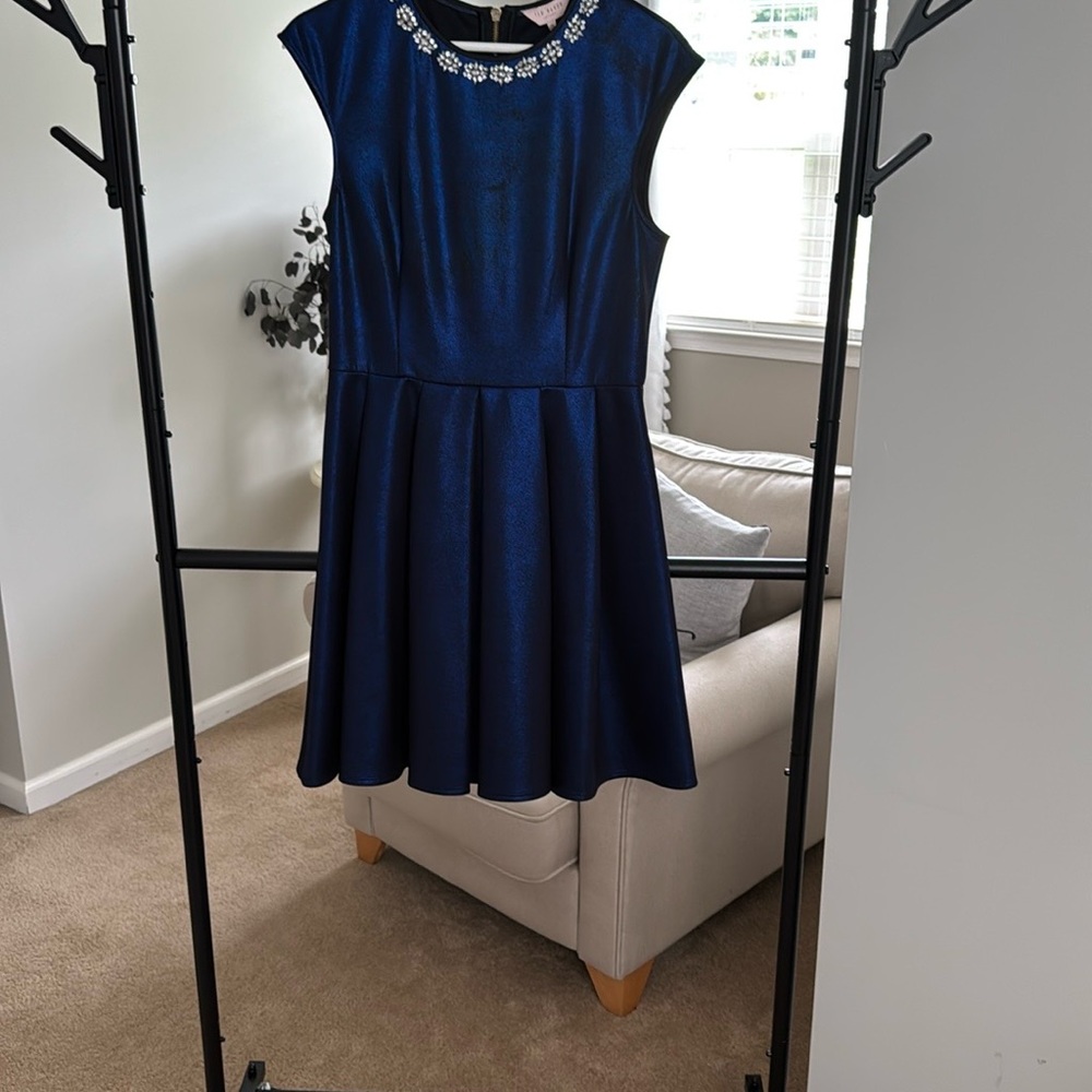 Ted Baker London Blue Fit and Flare Midi Dress size 8 US / Ted Baker size 3